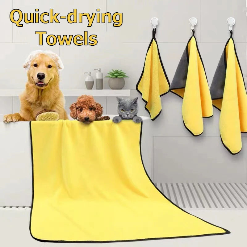 Quick-Drying Pet Towel for Dogs & Cats – Super Absorbent Microfibre Bath Towel, Available in 4 Sizes