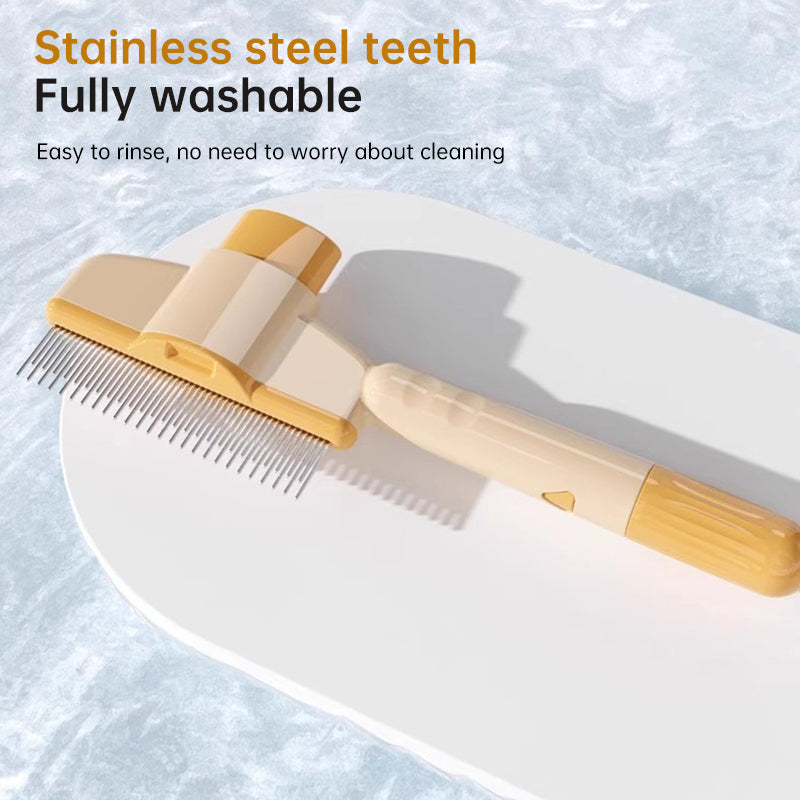 Dog & Cat Grooming Brush – Self-Cleaning Slicker Brush with 1-Button Hair Removal, Deshedding & Massage Tool for Dogs and Cats