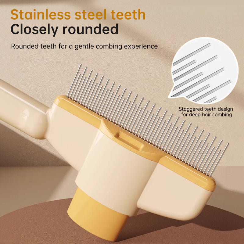 Dog & Cat Grooming Brush – Self-Cleaning Slicker Brush with 1-Button Hair Removal, Deshedding & Massage Tool for Dogs and Cats