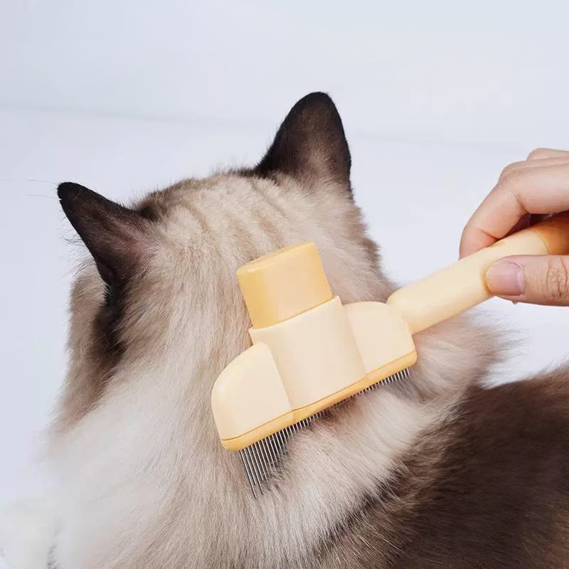 Dog & Cat Grooming Brush – Self-Cleaning Slicker Brush with 1-Button Hair Removal, Deshedding & Massage Tool for Dogs and Cats