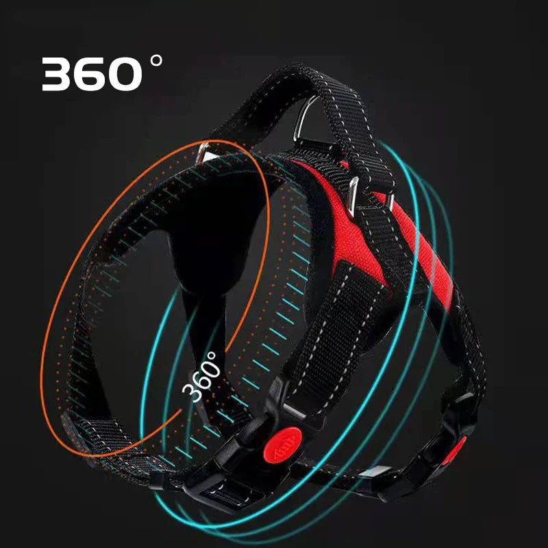Dog Harness And Leash Set No Pull Adjustable Comfortable with Easy Control Handle Outdoor Running Walking Hand Free Lead Leash