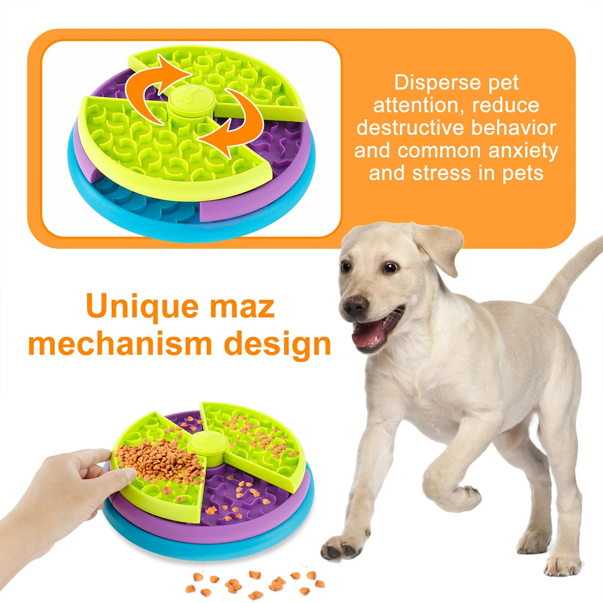 Dog Slow Feeder Interactive Dog Puzzle Game Toy Reusable 3 Layers Puzzle Puppy Feeder for Pet Avoid Gulping