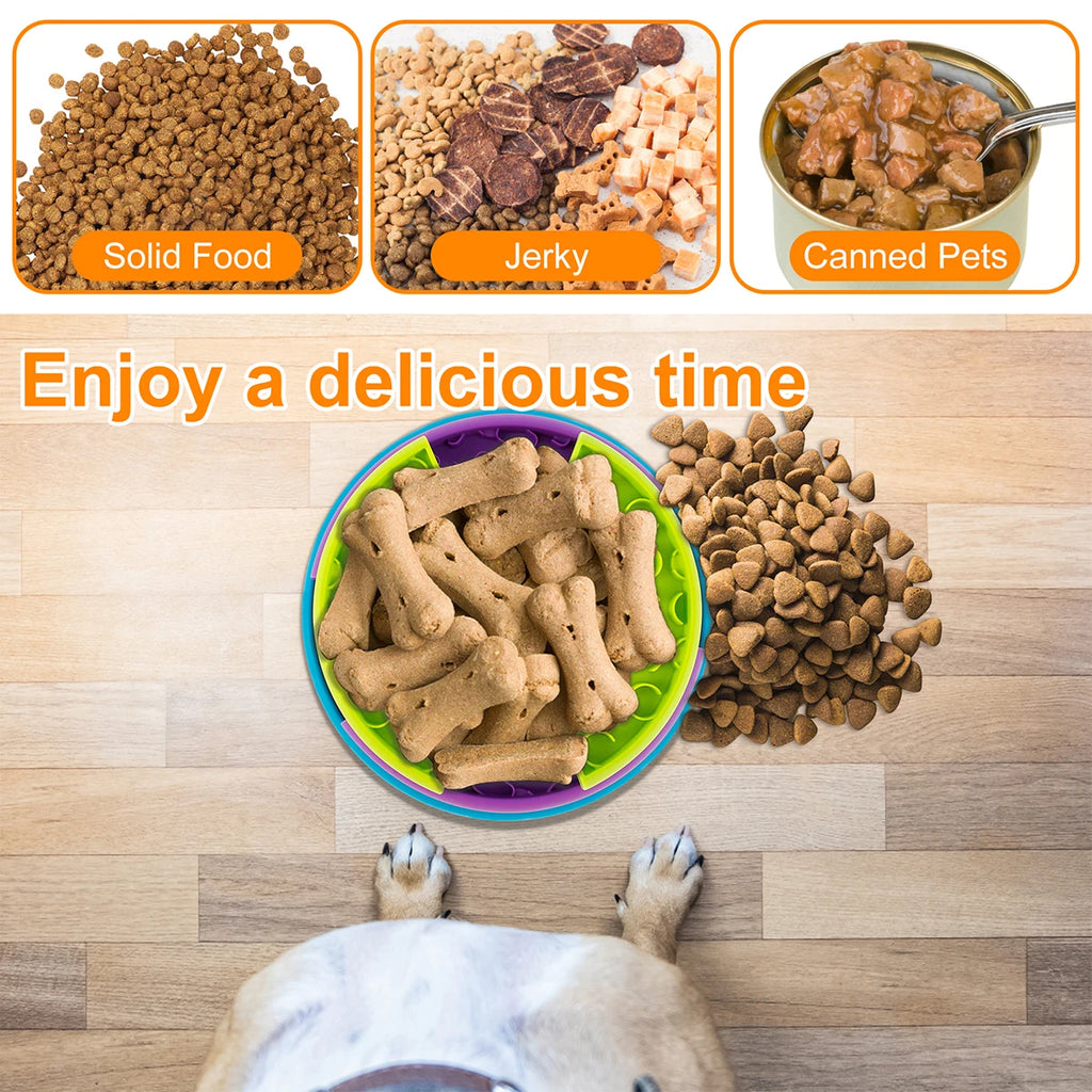 Dog Slow Feeder Interactive Dog Puzzle Game Toy Reusable 3 Layers Puzzle Puppy Feeder for Pet Avoid Gulping