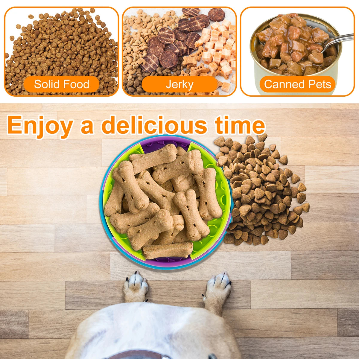 Dog Slow Feeder Interactive Dog Puzzle Game Toy Reusable 3 Layers Puzzle Puppy Feeder for Pet Avoid Gulping