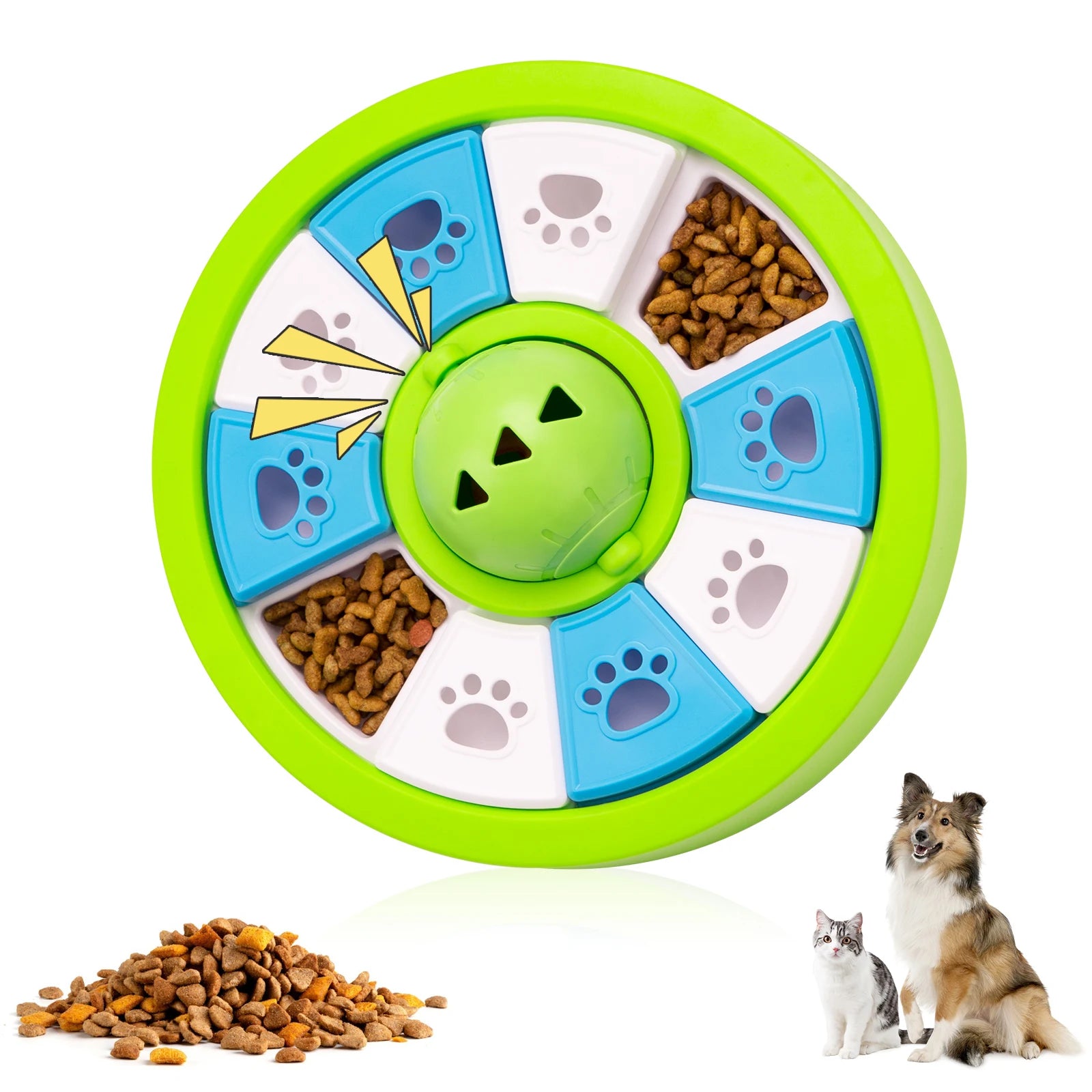 Dog Slow Feeder Bowl Cats Puzzle Toy Snack Storage Food Dispenser Boredom Buster Pet Dish Unique Puzzle Design IQ Training Game