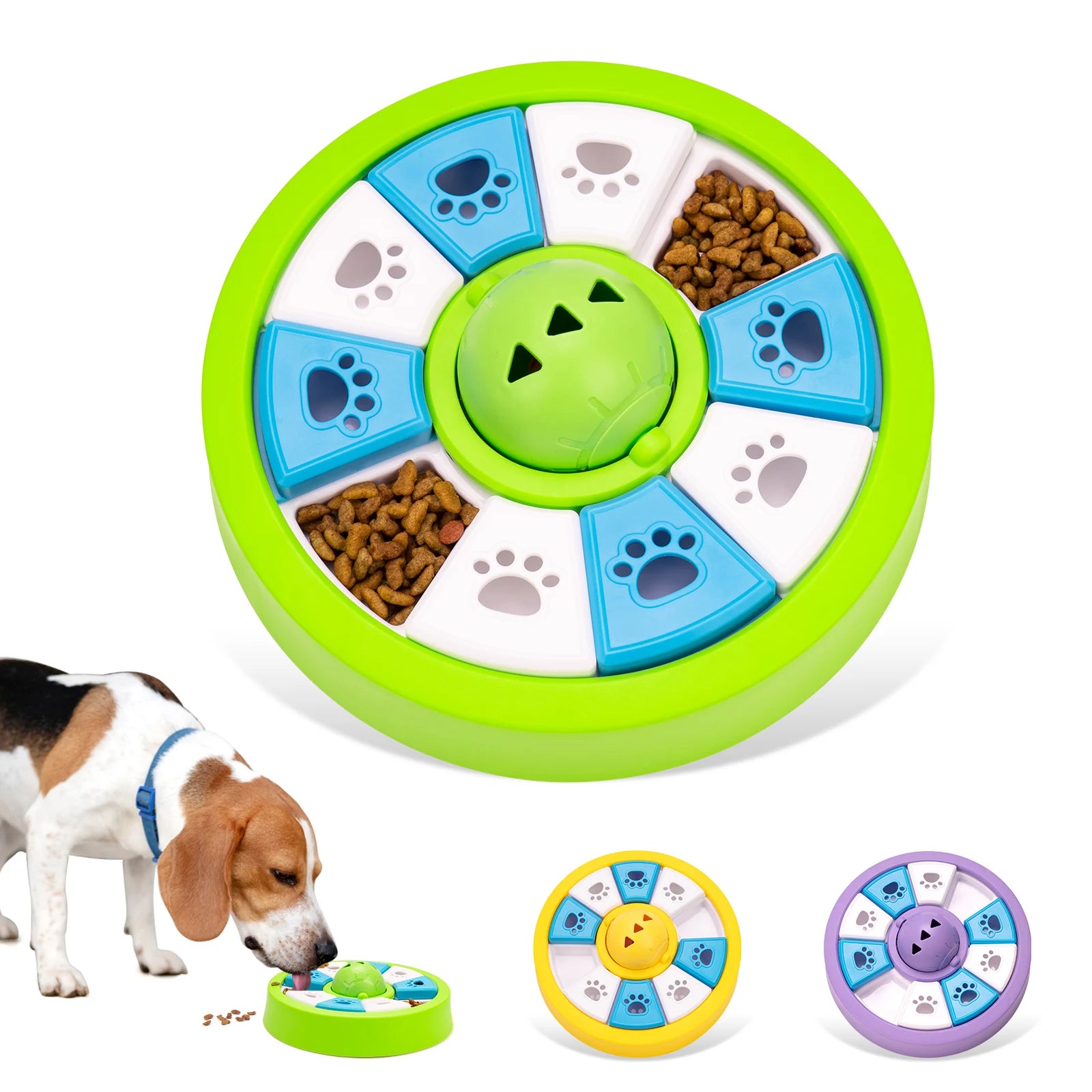 Dog Slow Feeder Bowl Cats Puzzle Toy Snack Storage Food Dispenser Boredom Buster Pet Dish Unique Puzzle Design IQ Training Game