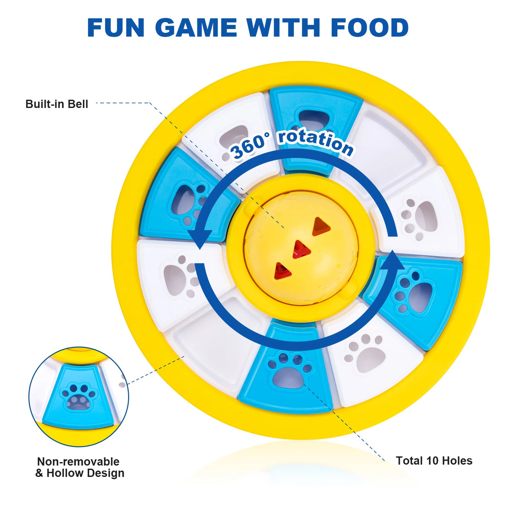 Dog Slow Feeder Bowl Cats Puzzle Toy Snack Storage Food Dispenser Boredom Buster Pet Dish Unique Puzzle Design IQ Training Game
