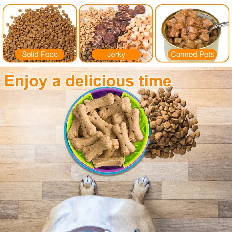 Dog Slow Feeder Interactive Dog Puzzle Game Toy Reusable 3 Layers Puzzle Puppy Feeder for Pet Avoid Gulping