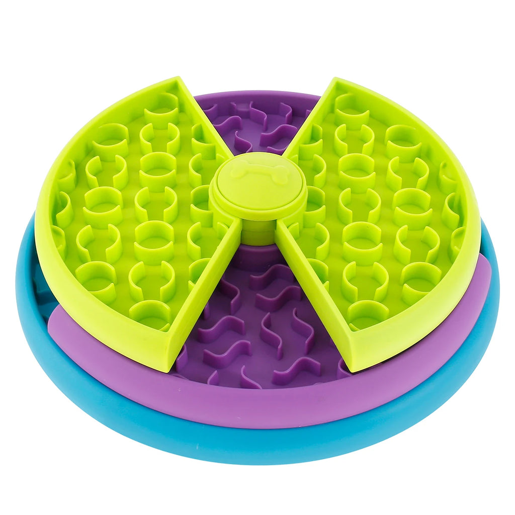 Dog Slow Feeder Interactive Dog Puzzle Game Toy Reusable 3 Layers Puzzle Puppy Feeder for Pet Avoid Gulping