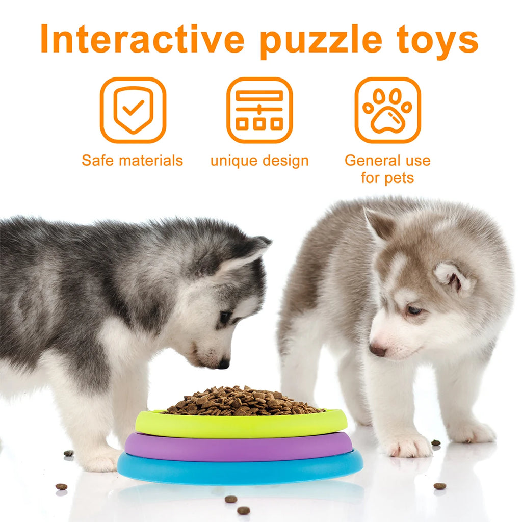 Dog Slow Feeder Interactive Dog Puzzle Game Toy Reusable 3 Layers Puzzle Puppy Feeder for Pet Avoid Gulping