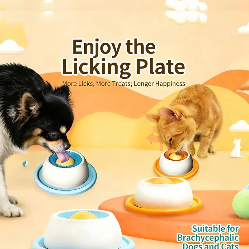 Slow Feeder Lick Mat For Dog Cat Enrichment Toy Mental Stimulation Puzzle Feeder Durable Chew Resistant Anti Tip Anti Slip Bowl