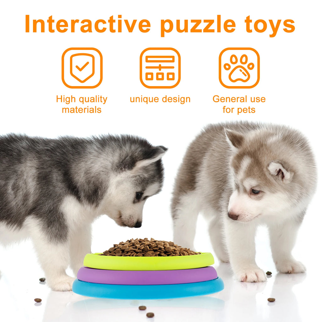 Dog Slow Feeder Interactive Dog Puzzle Game Toy Reusable 3 Layers Puzzle Puppy Feeder for Pet Avoid Gulping