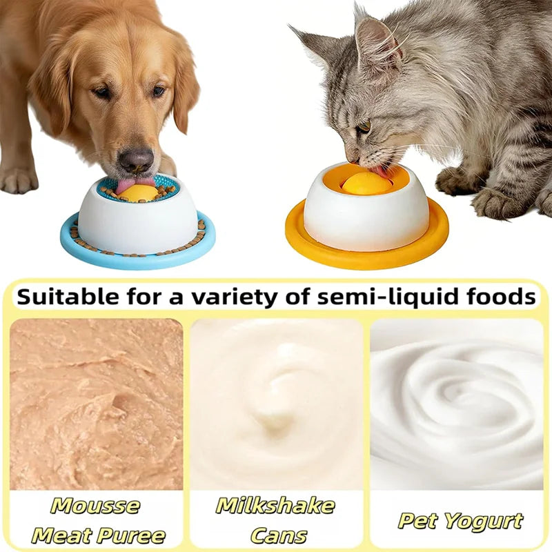 Slow Feeder Lick Mat For Dog Cat Enrichment Toy Mental Stimulation Puzzle Feeder Durable Chew Resistant Anti Tip Anti Slip Bowl